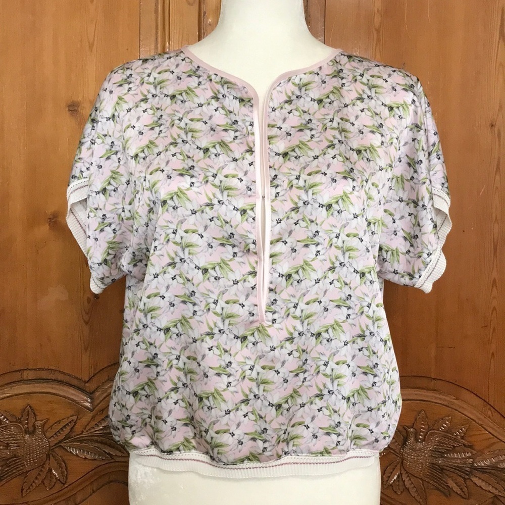 Monoplaza Pink and Green Flora Top - new w/o tags